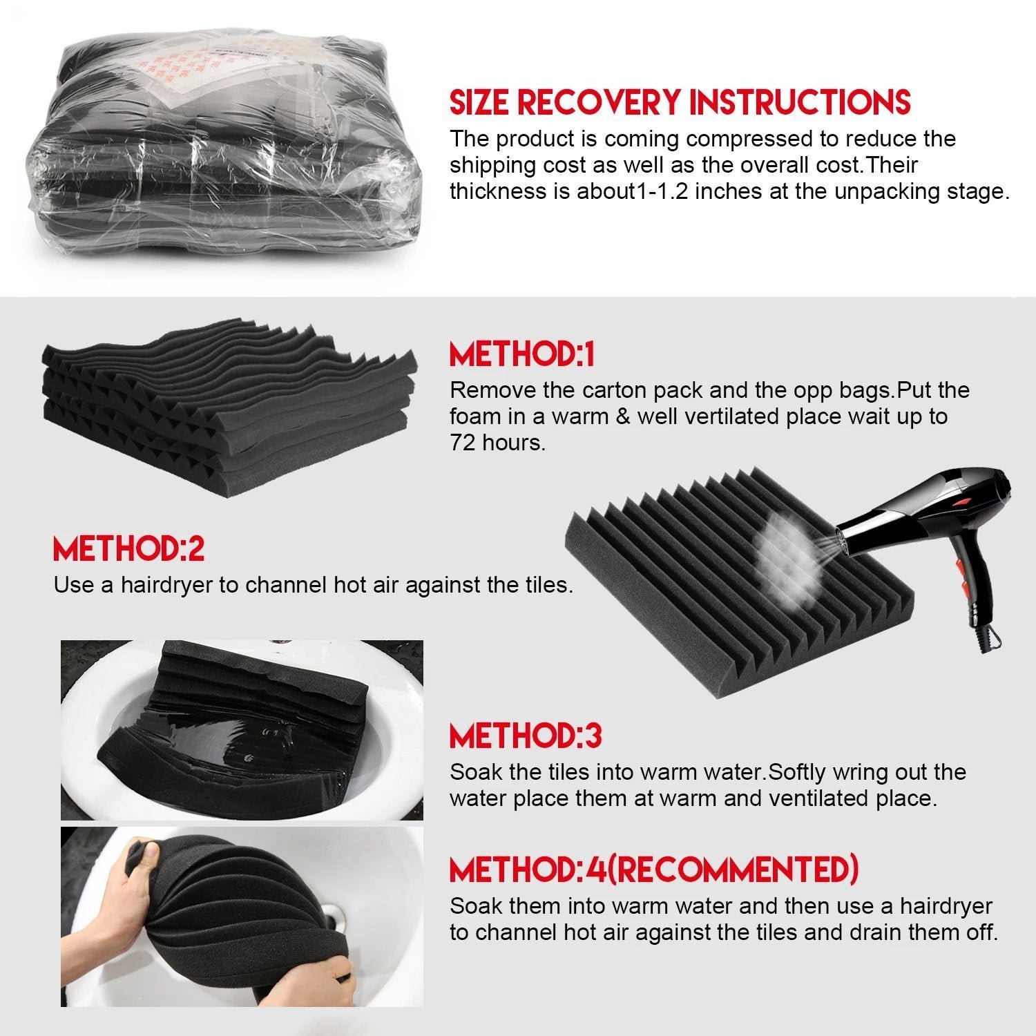 12-Pack: Sound Proof Padding Soundproof Foams - Image 7
