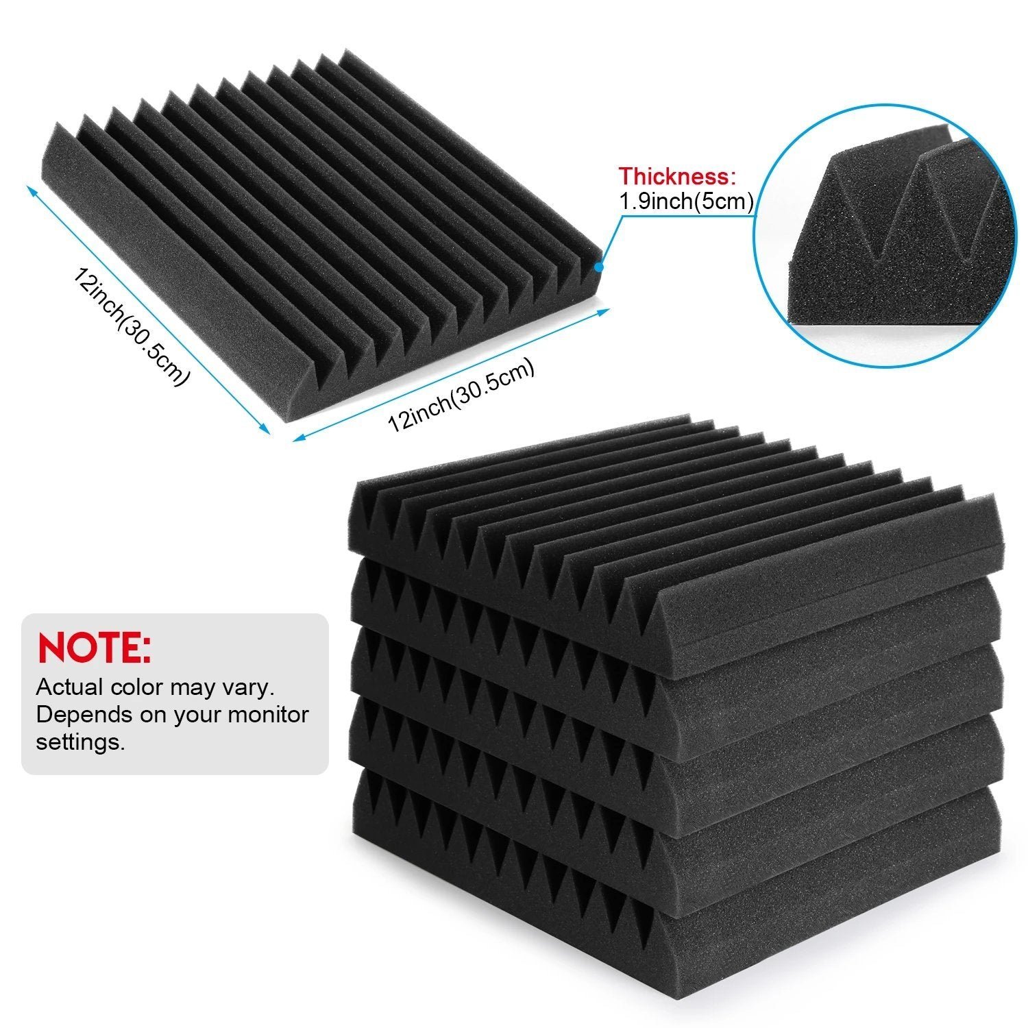 12-Pack: Sound Proof Padding Soundproof Foams - Image 4