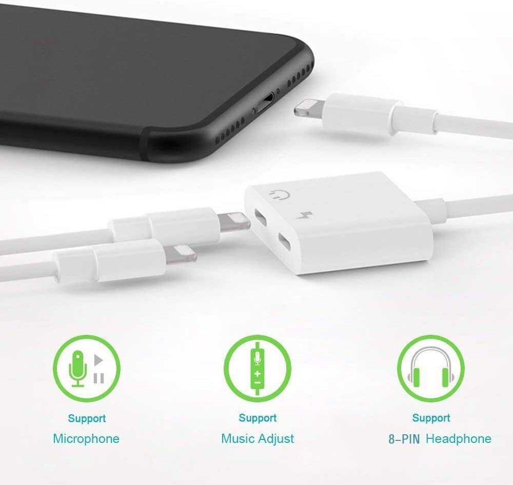 2-in-1 for Lightning Adapter For iPhone 7 8 Plus 10 X - Image 9