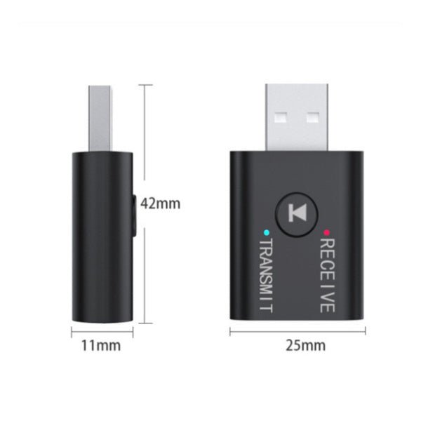 2-Piece: 2-in-1 USB Wireless Bluetooth Adapter 5.0 Transmitter - Image 3