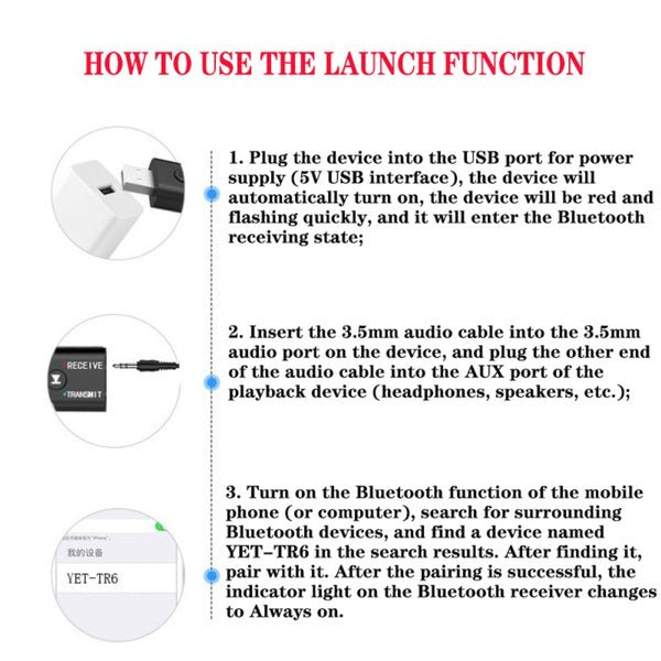 2-Piece: 2-in-1 USB Wireless Bluetooth Adapter 5.0 Transmitter - Image 10