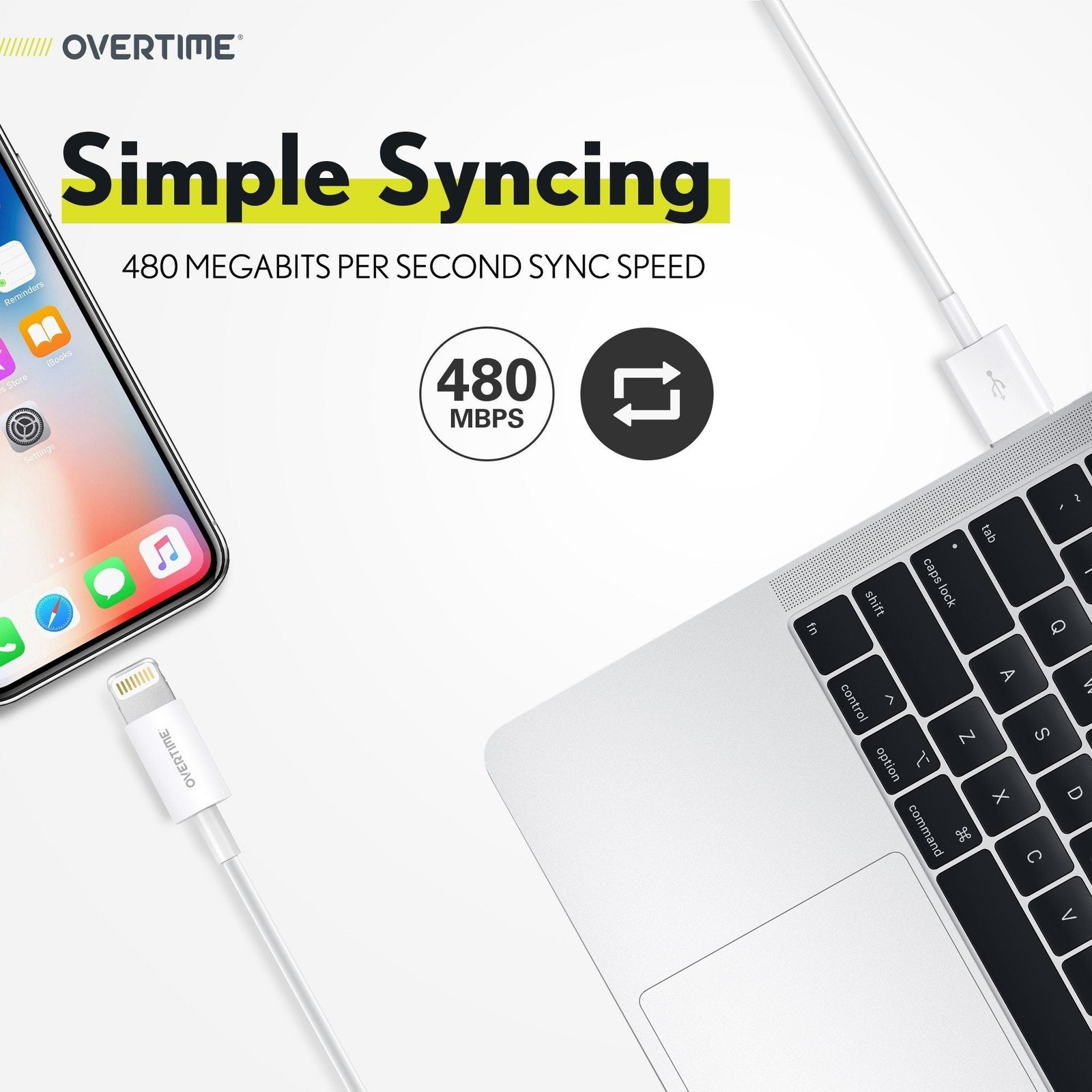 4 Ft./6 Ft. Overtime Apple MFi Certified iPhone Charger Lightning Cable Pack - Image 5