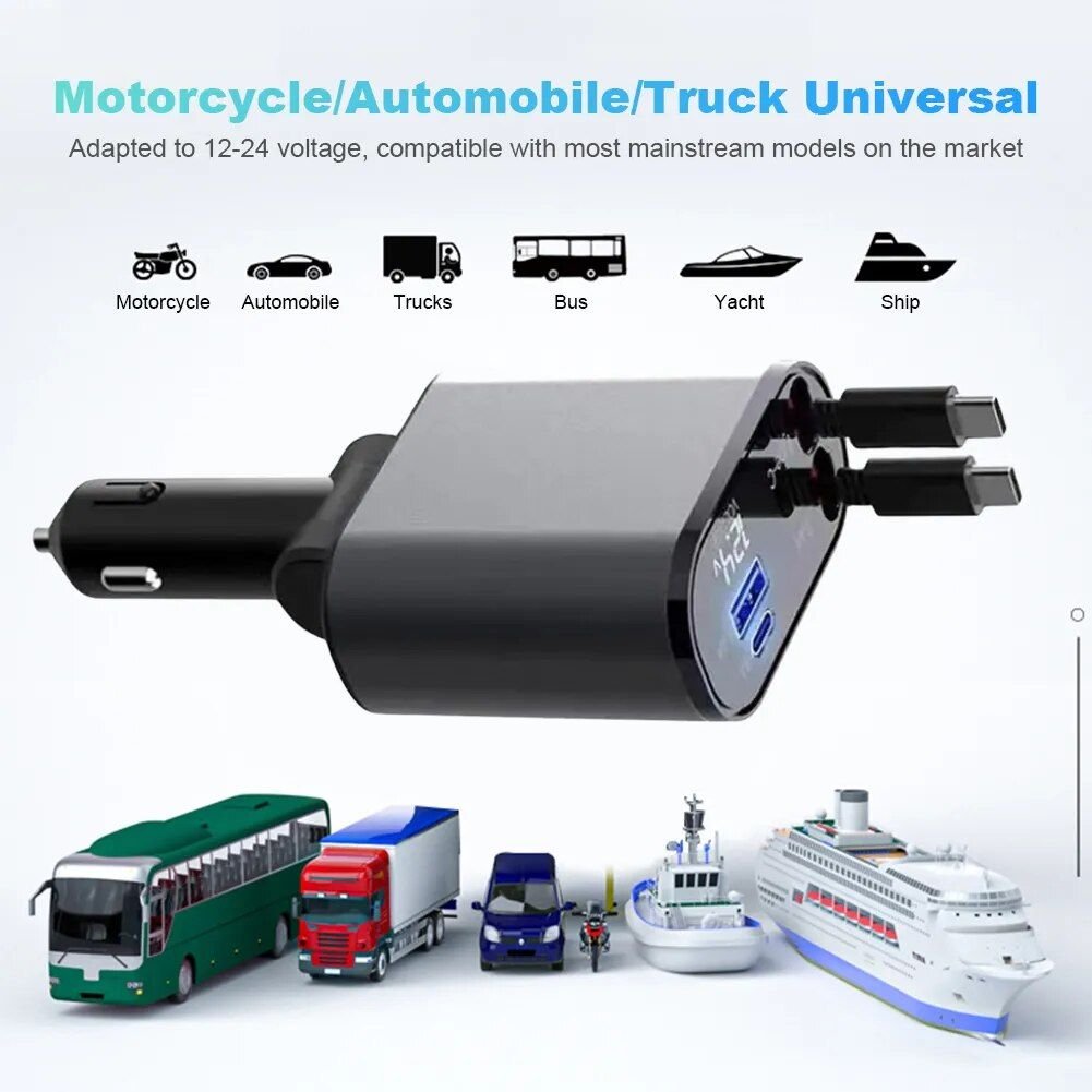 4-in-1 USB Car Fast Charger with PD QC3.0 & Digital Display - Image 11