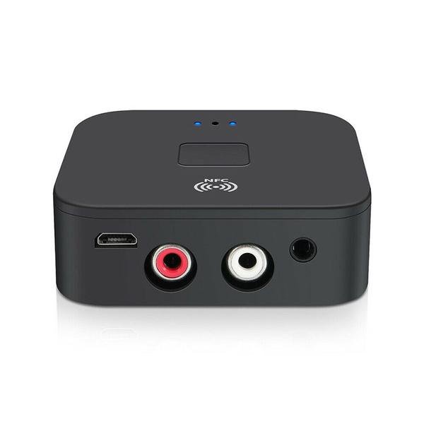 Black Wireless Bluetooth Receiver 5.0 aptX LL RCA NFC 3.5mm Jack Aux Audio Adapter - Image 2