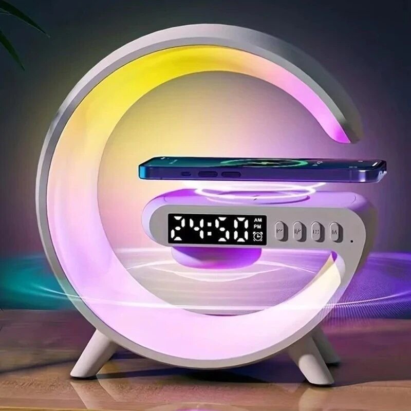 Speakers Alarm Clock Lamp With Wireless Charger - Image 2