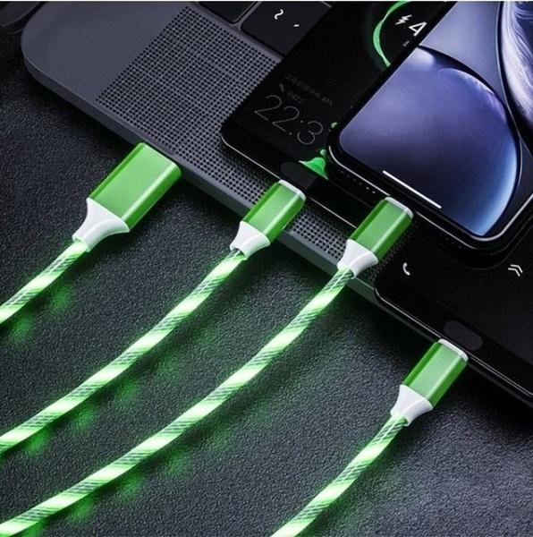 LED Light USB Charger Cable 3-in-1 Fast Charging - Image 2