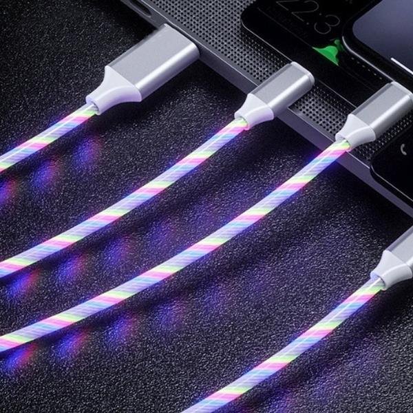 LED Light USB Charger Cable 3-in-1 Fast Charging - Image 4