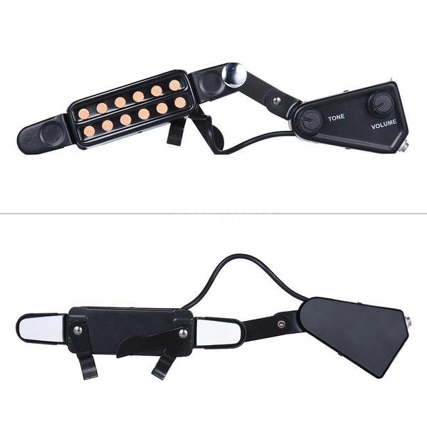 Music Tools 12-hole Acoustic Guitar Sound Hole Pickup Magnetic Transducer with Tone Volume Controller Audio Cable - Image 4